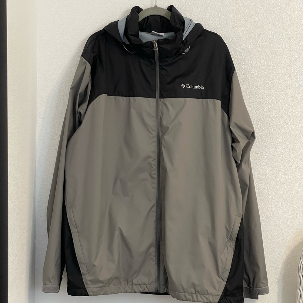 EUC 2XL Tall Men’s Columbia Wind Breaker Gray and Black